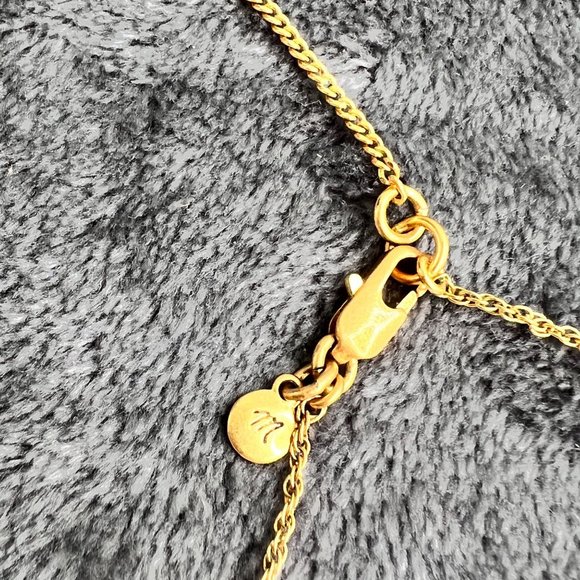 Madewell Sun Necklace Gold Plated Brass CZ Stone 21 inch Chain - Picture 7 of 8